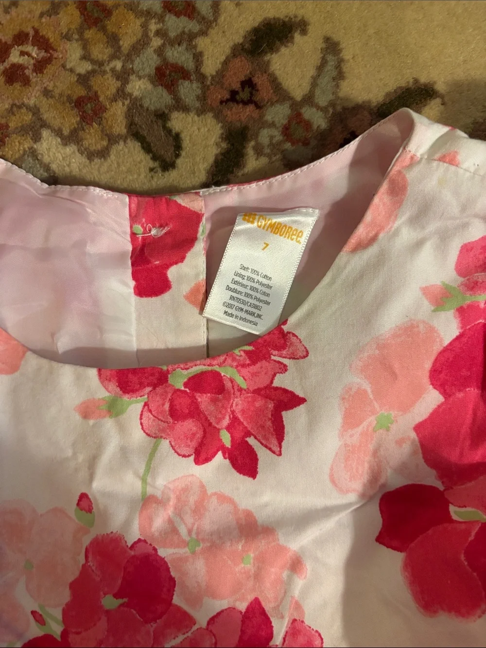 Gymboree Floral Pink & White Party Dress